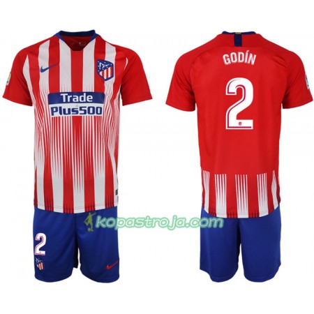 Billiga Fotbollströjor Atlético Madrid GODIN 2 Barn Hemma tröja 2018/19 Kortärmad